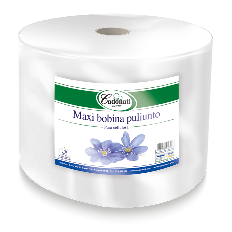 Maxi Bobina puliunto 2 veli in pura cellulosa