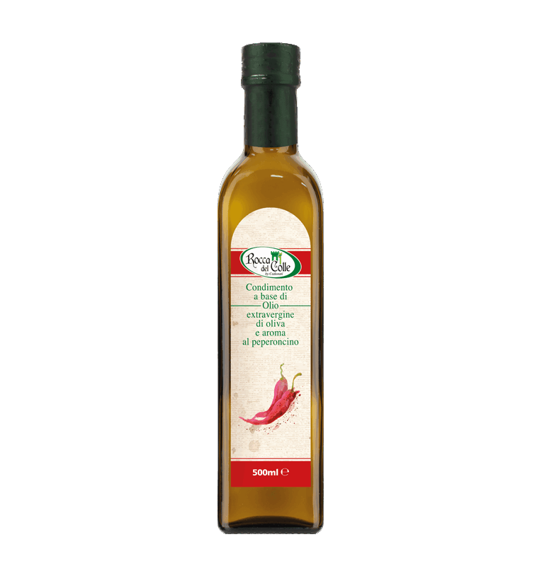 Condimento a base di Olio extra vergine di oliva e aroma peperoncino